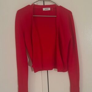 Guizio Women's Red Open Front Cardigan